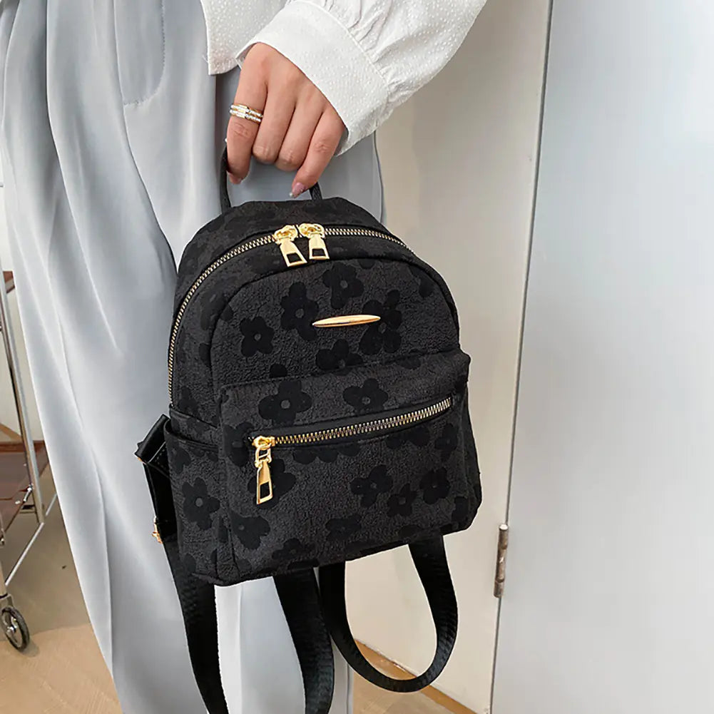 Mini Backpack with Flower Print