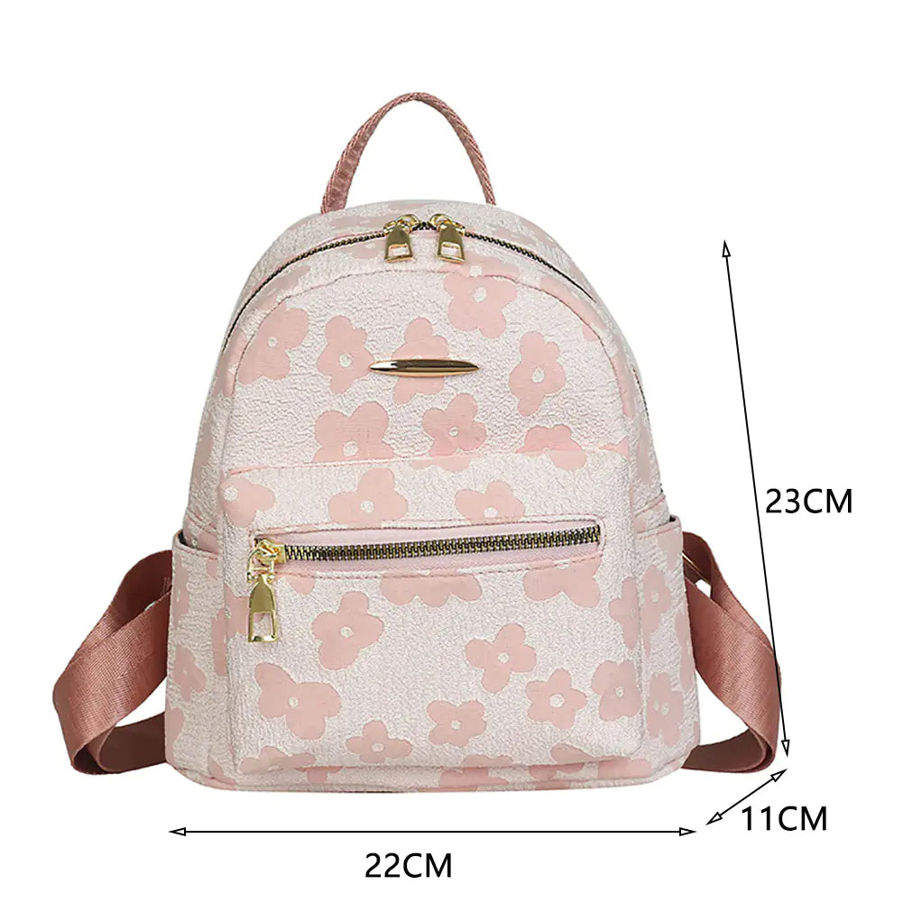 Mini Backpack with Flower Print